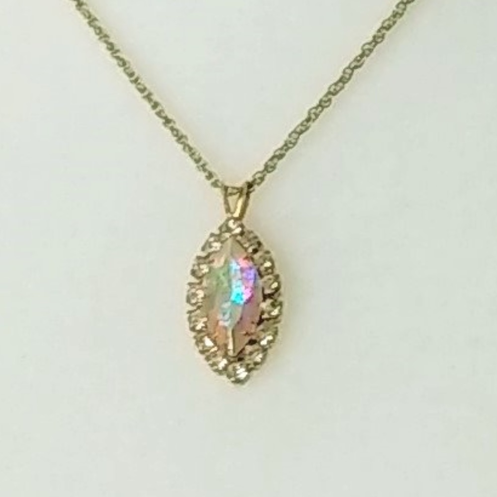 18" Long Vintage Costume Crystal Necklace